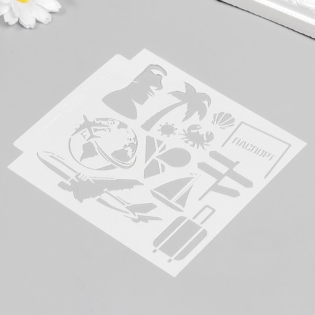 Plastic stencil "Travel" 13x13 cm-4