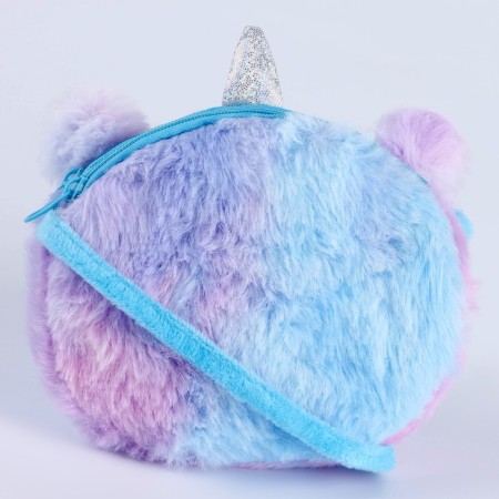 Plush handbag "unicorn" on the lace, lilac color-3