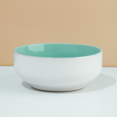 Deep plate ceramic “bunny”, 14.5 cm, 550 ml, turquoise color-2