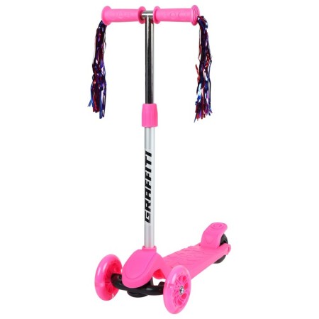 Graffiti scooter, steel, light wheels PU 120/100 mm, pink color-2