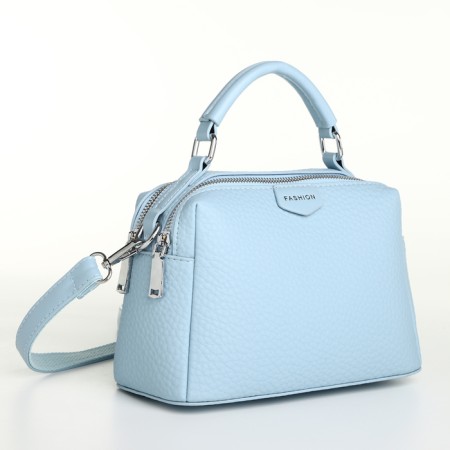Women's bag with lightning, textura, average size, blue color-3