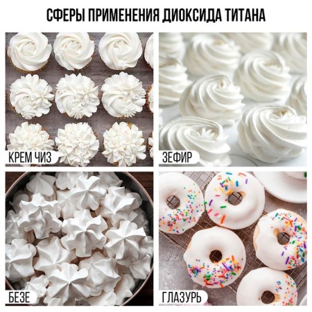 Titanium dioxide, white food dye for desserts and creativity, 50 g.-3