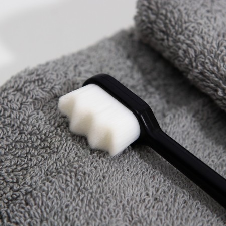 Super -furry toothbrush, 10,000 bristles, ribbed, black-2