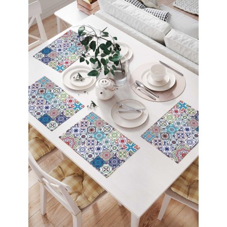 Set of napkins for setting the table "Flower vibrations", rectangular, size 32x46 cm, 4 pcs