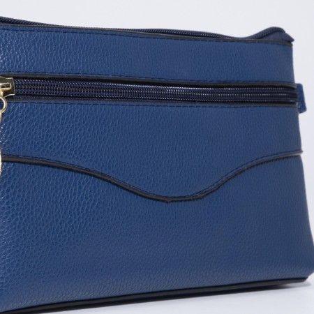 Bag Cross-Bodi with a zipper, blue color-3