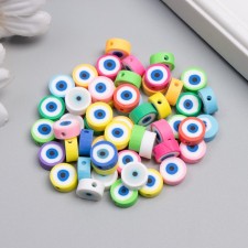 A set of beads made of polymer clay 