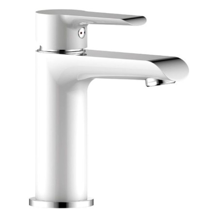 One-handed mixer for the washbasin Rossinka W35-12, monolithic, chrome/white