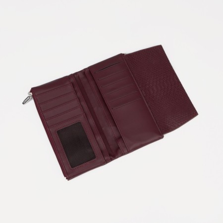Women's wallet on magnets, burgundy color-3