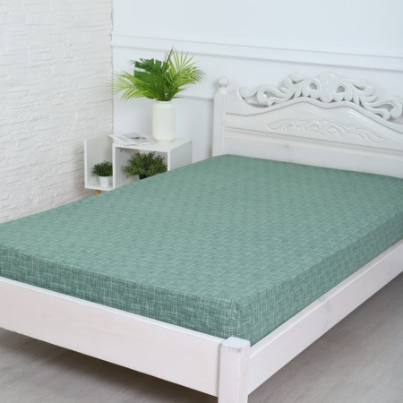 Bishop on the elastic band ATRA 140x200x20, green calico 120g/m, HL100%-1