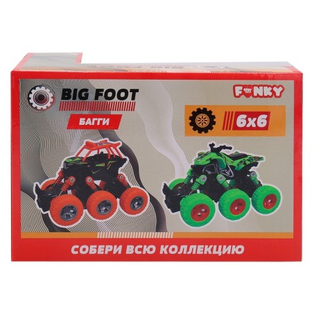 Inertial Funky Toys "ATV", springs, 6x6, green color-4