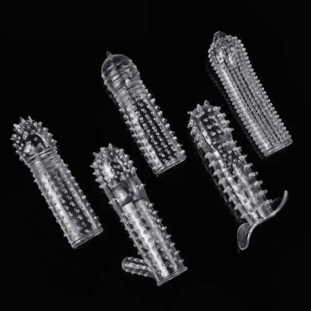 Set vibrator realist gel + 5 massage nozzles + lubricant 50 ml-1
