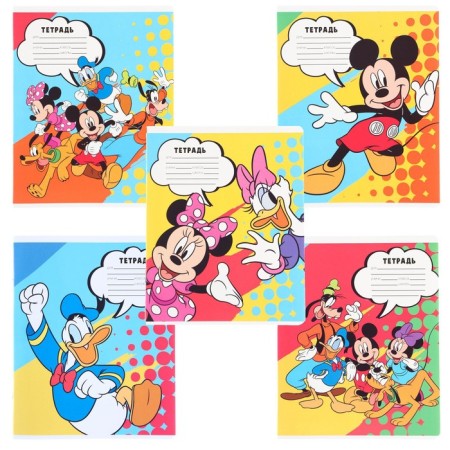 A set of notebooks 10 pieces, 24 sheets, in a cage, cover covered paper, Minnie Mouse-1