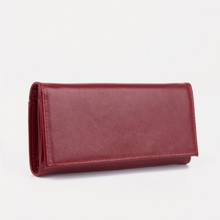 Women's wallet on the button, red color