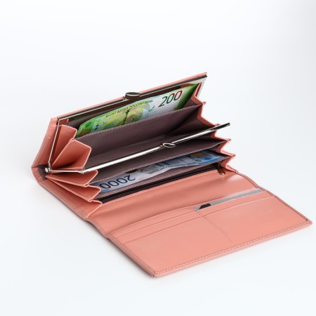 Women's wallet on magnets, pink color-3