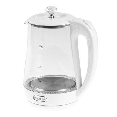 Electric kettle Energy E-207, glass, 1.7 l, 2200 watts, white-1