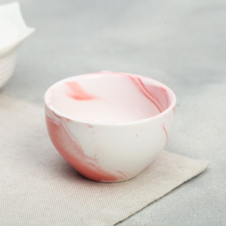 Ceramic gift set “I love”: a mug of 120 ml, a saucer, a pink color-3