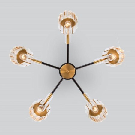 Tenia chandelier, 5x60W E14, bronze color, black-3