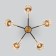 Tenia chandelier, 5x60W E14, bronze color, black