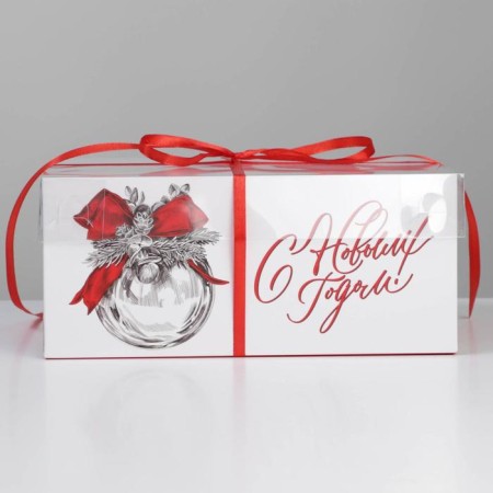 Silver Capcake box, 23 x 16 x 10 cm, new year-2
