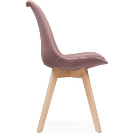 Wooden stool Bonuss array of beech/velor, natural/Light Purple 50x56x84 cm-2