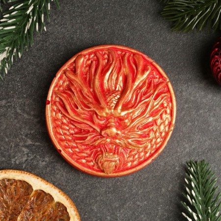Figure with the suspension "Medalon Dragon" scarlet with gilding, D-10cm