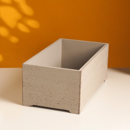 Kashpo wooden "Provence" 23x12.5x9 cm light gray-1