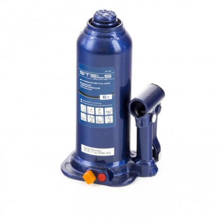 Hydraulic jack STELS 51175, bottle, 5 tons, h rise 207-404 mm, in the case-1