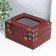 Casket Wood, glass "Edwig" chest with rivets, Bordeaux 16x13x8.5 cm