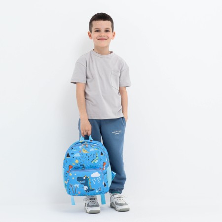 Baby backpack on lightning, 3 outer pockets, blue color-3