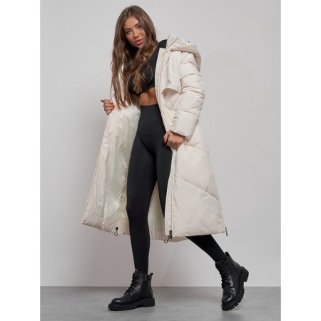 Coat insulated winter female, size 42, light-beige color-14