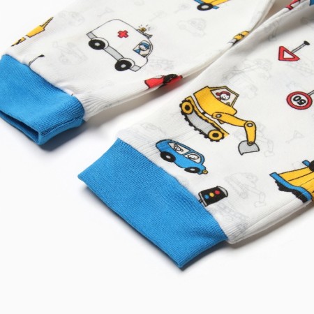 Pants for children, white color/cars, height 68 cm-2