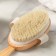 Massage brush made of natural bristles, with a handle, smooth