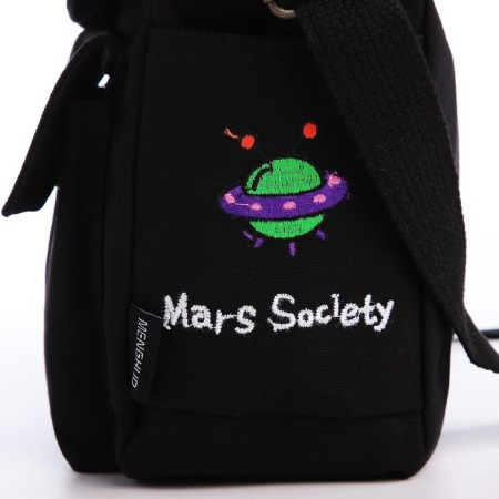 Youth bag with zipper, black color-4