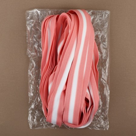 Braid knitted lamps 30 mm, 9.1 ± 0.5 m, pink/white color-3