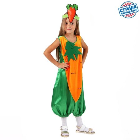 Carrot carnival costume, overalls, mask, p. 34, height 122-134 cm-1