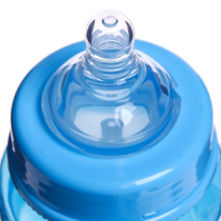 A bottle for feeding, a wide throat, from 6 months, 300 ml., Blue color-3