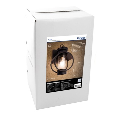 Sadovo-park lamp Feron PL530, IP44, E27, 60 W, 180x200x340 mm, black color-7