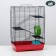 The cage for rodents "Pigzon" No. 5, with 3 floors, equipped, 41 x 30 x 58 cm, ruby