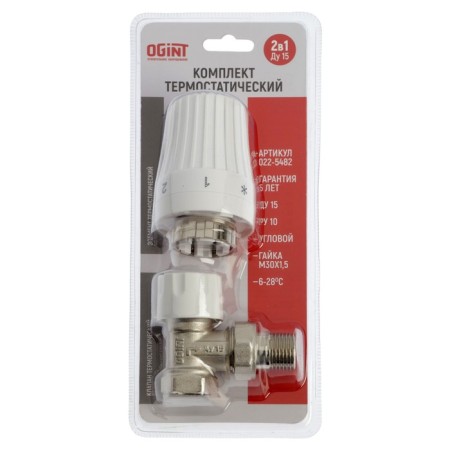 The thermostatic OGINT kit, for the radiator, 2B1, corner, 1/2 ", PN10, M30x1.5, 6-28 ° C