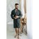 Tainted male bathrobe, size 46, graphite color