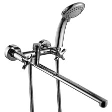 Bath mixer and shower Rossinka RS39-84, two-handed, with swiveling, color chromium