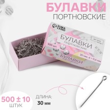 Portnovskiy pins, 30 mm, 500 ± 10 pcs, silver color