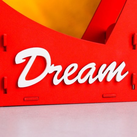 Kashpo wooden-heart "Dream", 24x10x27.5 cm, oak, red-3