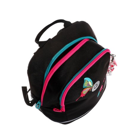 School backpack, 38 x 28 x 18 cm, Grizzly, ergonomic back, + keychain, black-10