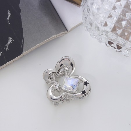 Hair crab "Avery Style" butterfly, 3 cm, silver-1