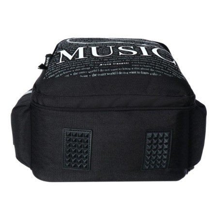 School backpack 40 x 30 x 19 cm, ergonomic back, Bruno visconti 12-002 Soundmania, black-6