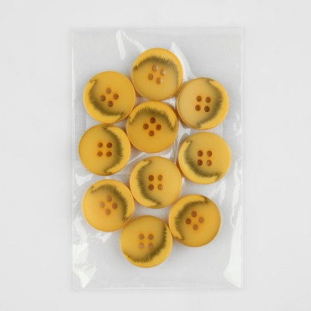 A set of buttons, 4 punctures, d = 20 mm, 10 pcs, mustard color-3