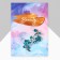 Brooch "Flowers" Branch of Apple tree, blue color in silver