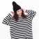 Female Winter hat, black color, size 52-56