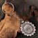 Amulet "Mandala of Love" with agate stone and rhinestones, 35x42 mm, metallic